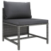 Set de muebles de jardín 9 pzas y cojines ratán sintético gris