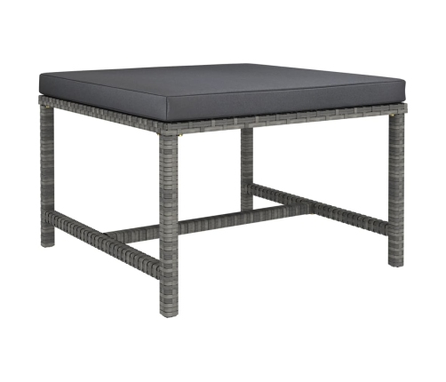 Set de muebles de jardín 9 pzas y cojines ratán sintético gris