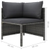 Set de muebles de jardín 9 pzas y cojines ratán sintético gris