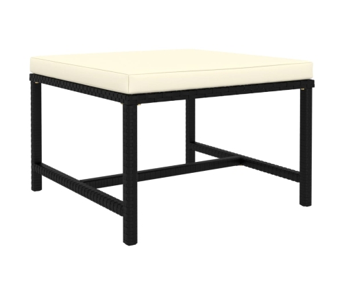 Set de muebles de jardín 6 pzas y cojines ratán sintético negro