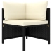 Set de muebles de jardín 6 pzas y cojines ratán sintético negro