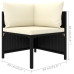 Set de muebles de jardín 6 pzas y cojines ratán sintético negro