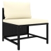 Set de muebles de jardín 6 pzas y cojines ratán sintético negro