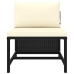 Set de muebles de jardín 6 pzas y cojines ratán sintético negro
