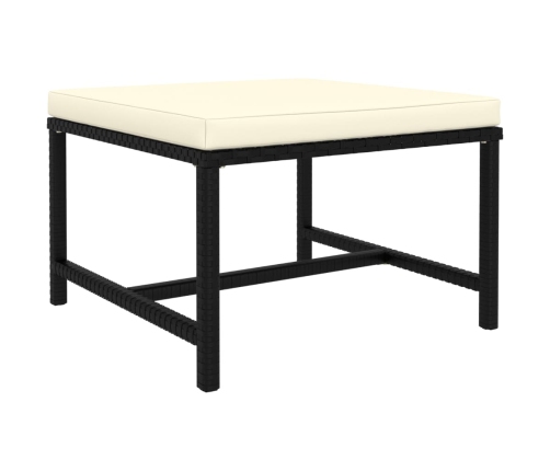 Set de muebles de jardín 6 pzas y cojines ratán sintético negro
