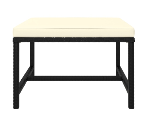 Set de muebles de jardín 6 pzas y cojines ratán sintético negro