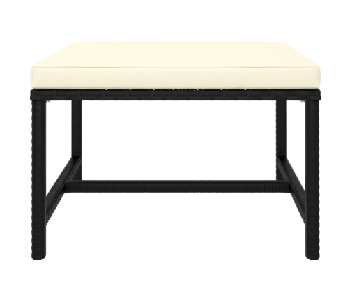 Set de muebles de jardín 9 pzas y cojines ratán sintético negro