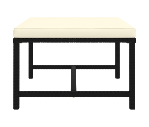 Set de muebles de jardín 9 pzas y cojines ratán sintético negro