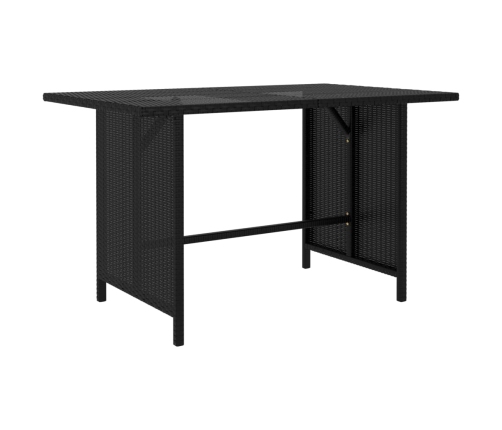 Set de muebles de jardín 9 pzas y cojines ratán sintético negro