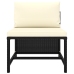 Set de muebles de jardín 9 pzas y cojines ratán sintético negro
