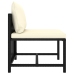 Set de muebles de jardín 9 pzas y cojines ratán sintético negro