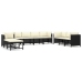 Set de muebles de jardín 10 pzas cojines ratán sintético negro