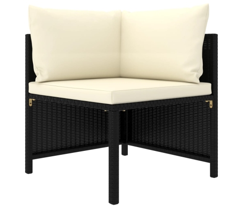 Set de muebles de jardín 11 pzas cojines ratán sintético negro
