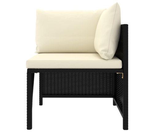 Set de muebles de jardín 11 pzas cojines ratán sintético negro