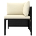 Set de muebles de jardín 11 pzas cojines ratán sintético negro