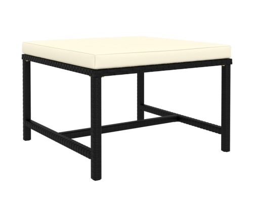 Set de muebles de jardín 11 pzas cojines ratán sintético negro