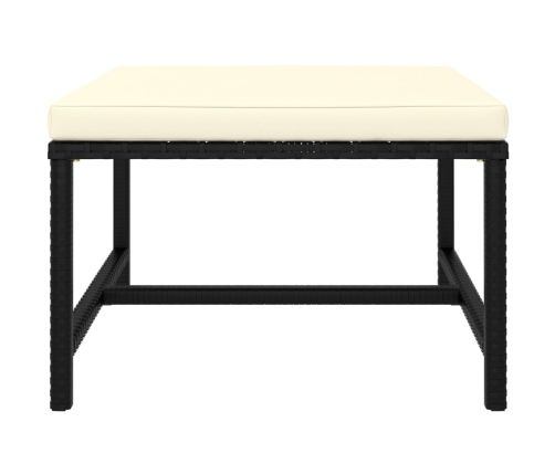 Set de muebles de jardín 11 pzas cojines ratán sintético negro