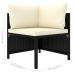 Set de muebles de jardín 11 pzas cojines ratán sintético negro