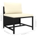 Set de muebles de jardín 11 pzas cojines ratán sintético negro