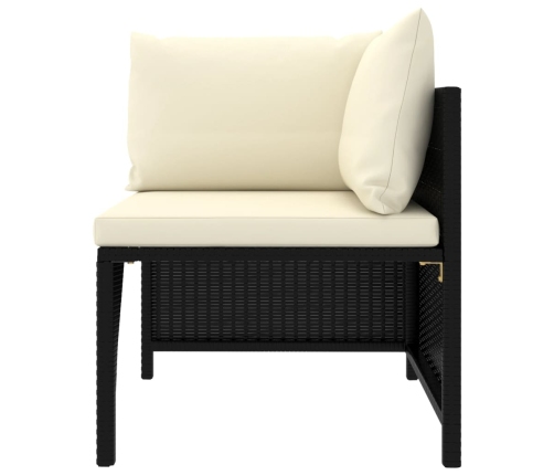 Set de muebles de jardín 12 pzas cojines ratán sintético negro
