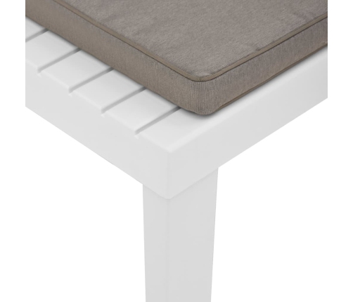 vidaXL Sillones de jardín con cojines 2 unidades plástico blanco