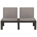 Set de muebles de jardín 3 piezas con cojines plástico gris
