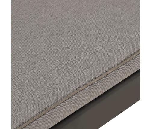 Set de muebles de jardín 3 piezas con cojines plástico gris