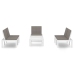 Set de muebles de jardín 4 piezas con cojines plástico blanco
