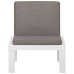 Set de muebles de jardín 4 piezas con cojines plástico blanco