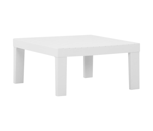 Set de muebles de jardín 4 piezas con cojines plástico blanco