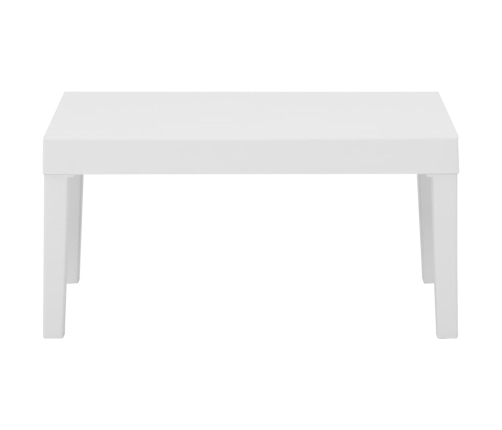 Set de muebles de jardín 4 piezas con cojines plástico blanco