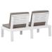 Set de muebles de jardín 4 piezas con cojines plástico blanco