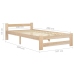 Estructura de cama de madera maciza de pino 100x200 cm