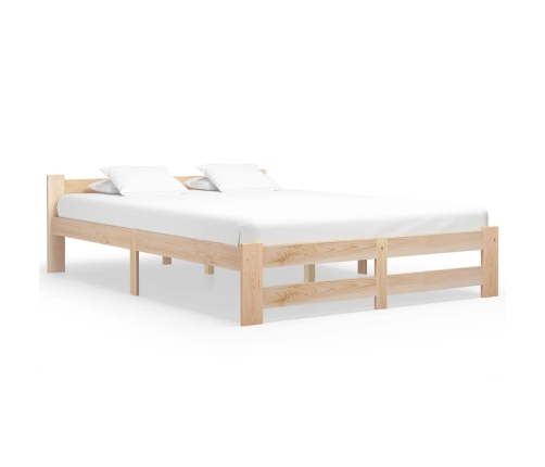 Estructura de cama sin colchón madera maciza de pino 140x200 cm