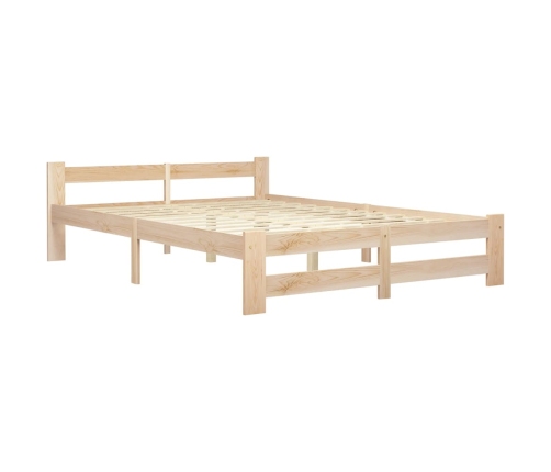 Estructura de cama sin colchón madera maciza de pino 140x200 cm