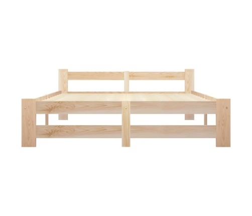 Estructura de cama sin colchón madera maciza de pino 140x200 cm