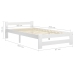 Estructura de cama sin colchón madera de pino blanco 90x200 cm