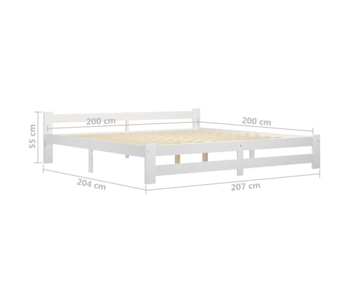 Estructura de cama sin colchón madera maciza de pino 200x200 cm