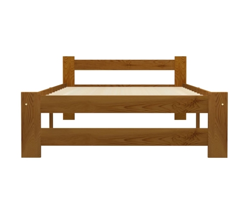 Estructura cama sin colchón madera pino marrón miel 100x200 cm