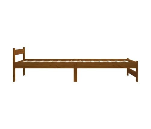 Estructura cama sin colchón madera pino marrón miel 100x200 cm