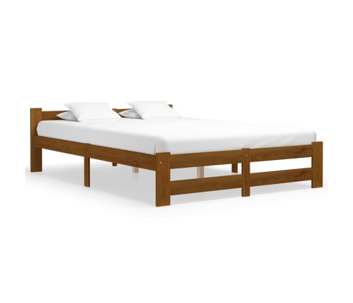 Estructura cama sin colchón madera pino marrón miel 140x200 cm