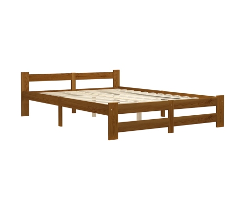 Estructura cama sin colchón madera pino marrón miel 140x200 cm