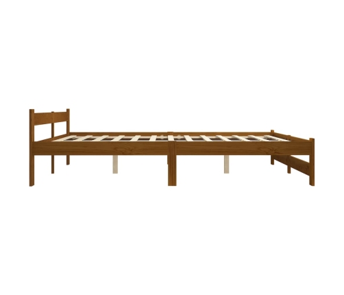 Estructura cama sin colchón madera pino marrón miel 140x200 cm