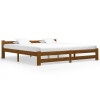 Estructura cama sin colchón madera pino marrón miel 200x200 cm