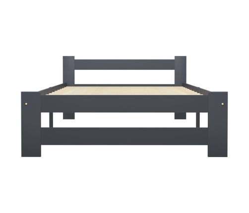 Estructura cama sin colchón madera pino gris oscuro 90x200 cm