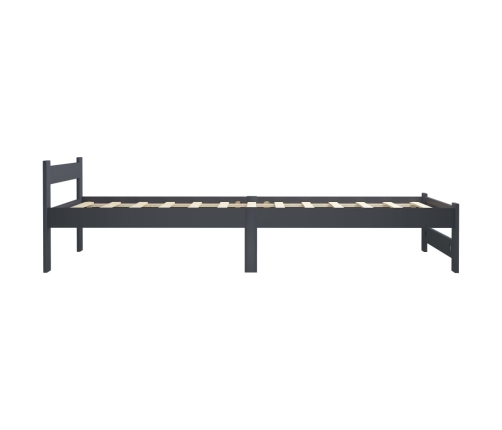Estructura cama sin colchón madera pino gris oscuro 90x200 cm