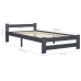 Estructura cama sin colchón madera pino gris oscuro 90x200 cm