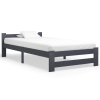 Estructura cama sin colchón madera pino gris oscuro 100x200 cm