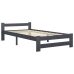 Estructura cama sin colchón madera pino gris oscuro 100x200 cm