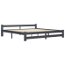 Estructura cama sin colchón madera pino gris oscuro 200x200 cm